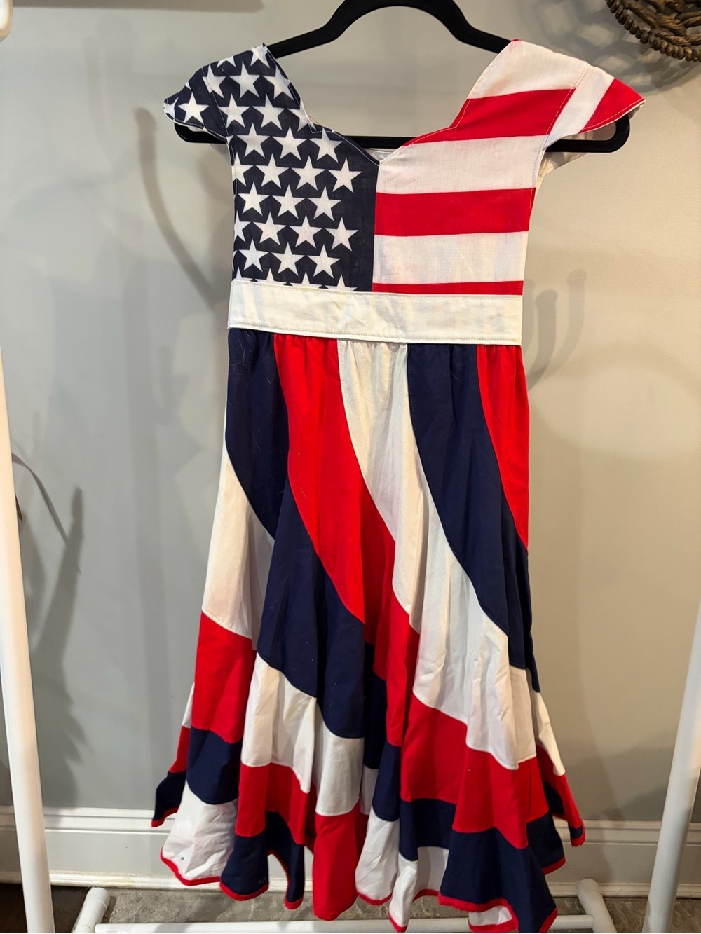 Girls' Red, White & Blue Flag-Inspired Dress USA size 12